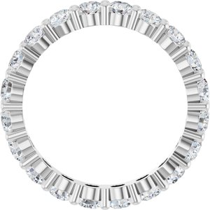 14K White Gold Round 3 Mm G-I Si2-Si3 2 Ctw Lab-Grown Diamond Eternity Band Size 6.5