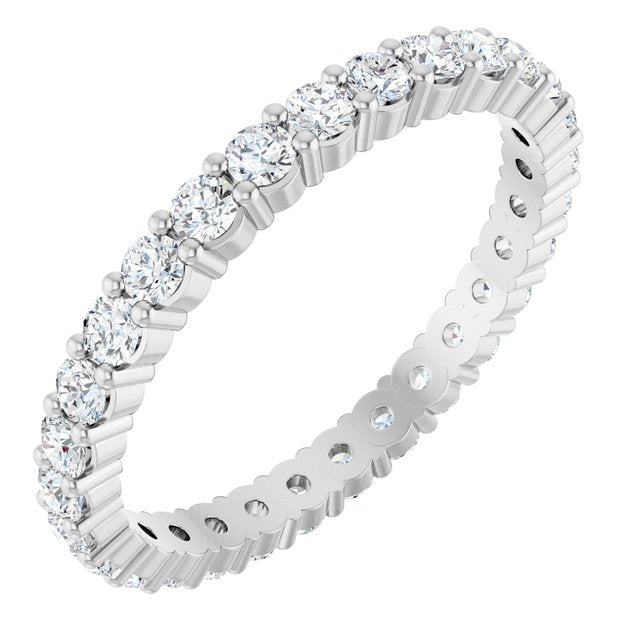 14K Yellow Or White Or Rose Gold Round Si2-Si3, G-I Polished Lab-Grown Diamond Eternity Band