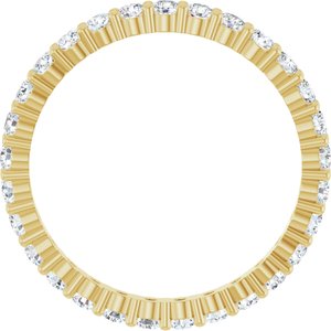 14K Yellow Gold Round 2 Mm G-I Si2-Si3 9/10 Ctw Lab-Grown Diamond Eternity Band Size 5