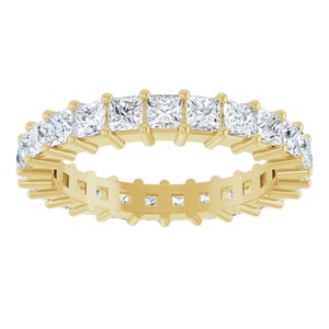 14K Yellow Gold Square 2.5 X 2.5 Mm G-H Si2-Si3 2 1/3 Ctw Natural Diamond Eternity Band Size 7