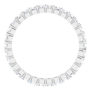 Platinum Asscher 2 X 2 Mm Ghi Vs 1 1/2 Ctw Natural Diamond Eternity Band Size 7