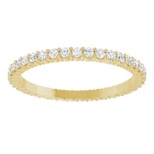 14K Yellow Gold Round 1.5 Mm G-I Si1-Si2 5/8 Ctw Lab-Grown Diamond Eternity Band Size 8
