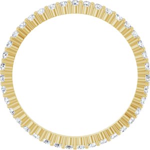 14K Yellow Gold Round 1.5 Mm G-I Si1-Si2 5/8 Ctw Lab-Grown Diamond Eternity Band Size 8