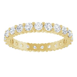 14K Yellow Gold Round 2.5 Mm F+ Vs 1 3/8 Ctw Lab-Grown Diamond Eternity Band Size 7