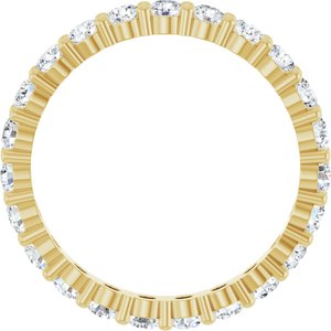 14K Yellow Gold Round 2.5 Mm F+ Vs 1 3/8 Ctw Lab-Grown Diamond Eternity Band Size 7