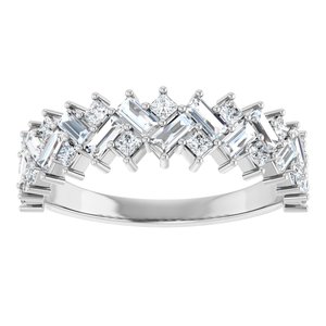 14K White Gold Round Polished Lab-Grown Diamond Band Size 7