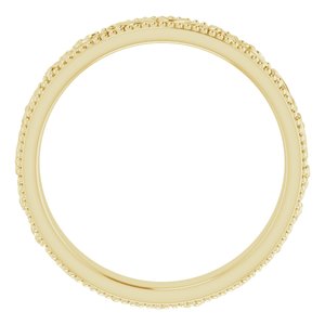 18K Yellow Or White Gold 3.2 Mm Polished Floral Band