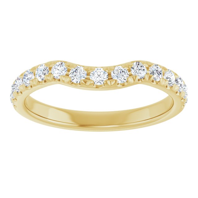 14K White Or Yellow Gold Round 2 Mm Polished 3/8 Ctw Natural Diamond Contour Band, Size 7