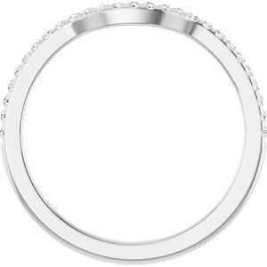 Platinum Round 1.1 Mm Polished 1/8 Ctw Natural Diamond Contour Band Size 7