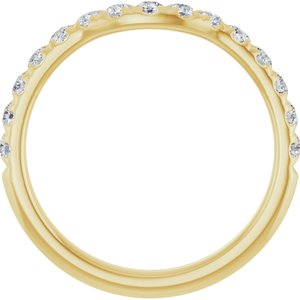 14K Yellow Gold Round 2 Mm Polished 1/2 Ctw Lab-Grown Diamond Contour Band Size 7
