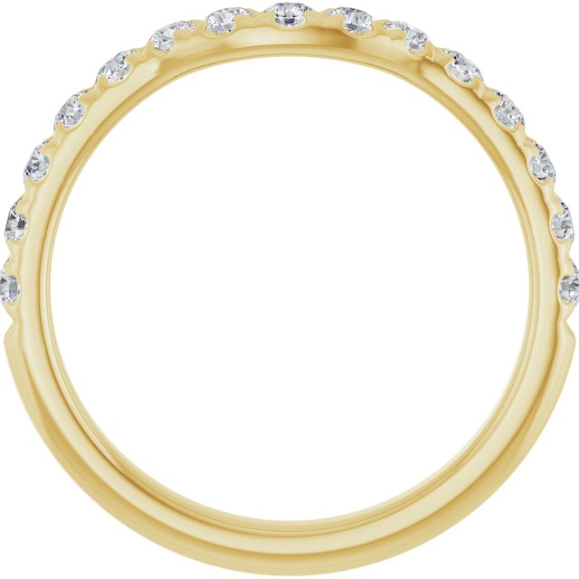 14K White Or Yellow Gold Round 2 Mm Polished 3/8 Ctw Natural Diamond Contour Band, Size 7