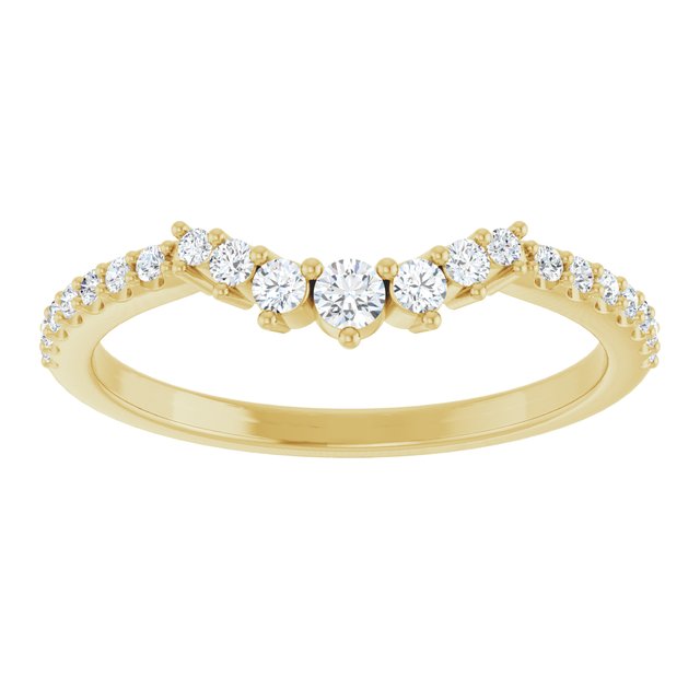 14K Yellow Or White Or Rose Gold Round Polished Lab-Grown Diamond Contour Band