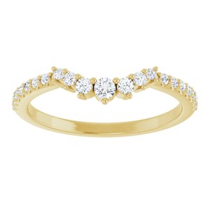 14K Yellow Gold Natural Diamond Round 2.2 Mm Natural Diamond Polished 1/5 Ctw Natural Diamond Contour Band Size 7