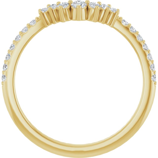 14K Yellow Or White Or Rose Gold Round Polished Lab-Grown Diamond Contour Band