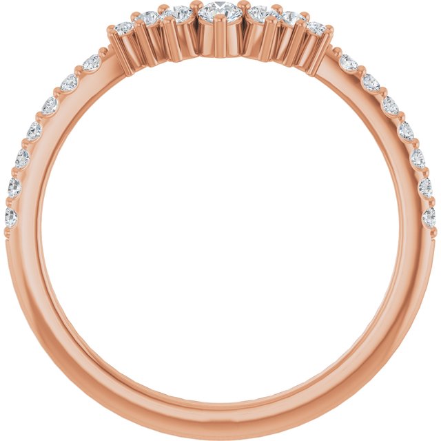 14K Yellow Or White Or Rose Gold Round Polished Lab-Grown Diamond Contour Band