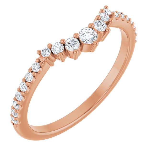 14K Yellow Or White Or Rose Gold Round Polished Lab-Grown Diamond Contour Band