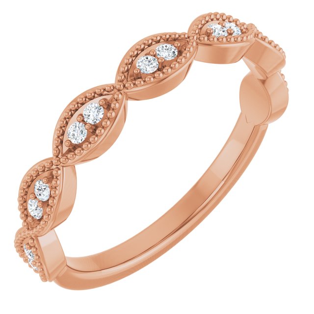 14K Yellow Or White Or Rose Gold Or Platinum Round 1.3 Mm Polished 1/8 Ctw Natural Diamond Anniversary Band, Size 7