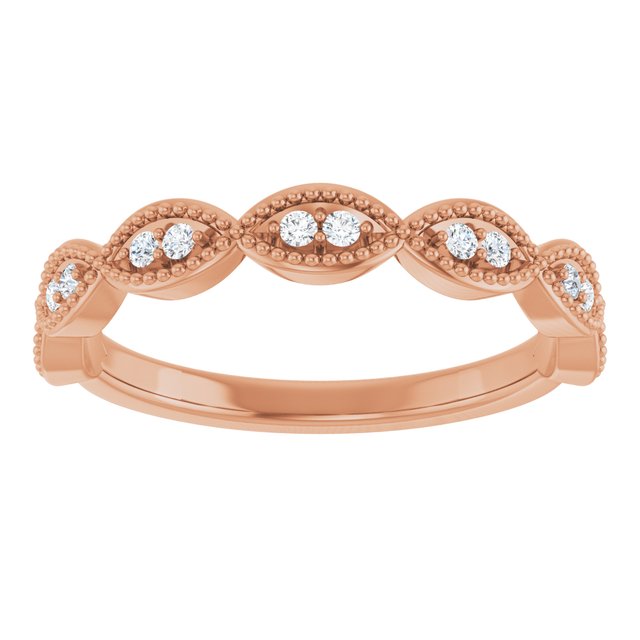 14K Yellow Or White Or Rose Gold Or Platinum Round 1.3 Mm Polished 1/8 Ctw Natural Diamond Anniversary Band, Size 7