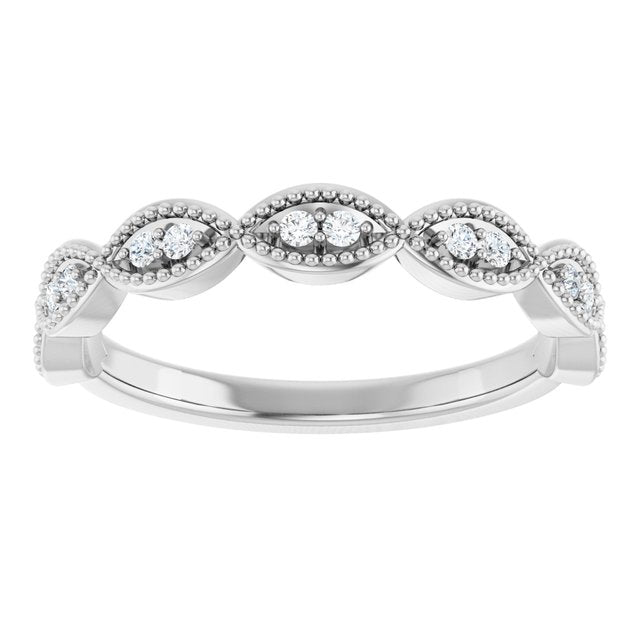 14K Yellow Or White Or Rose Gold Or Platinum Round 1.3 Mm Polished 1/8 Ctw Natural Diamond Anniversary Band, Size 7