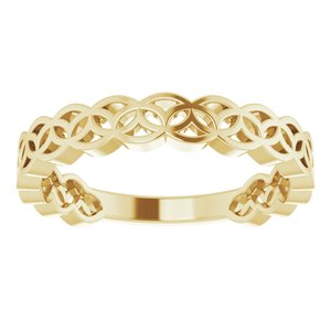 14K Yellow Gold Polished Geometric Stackable Ring Size 7
