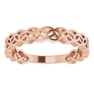 14K Rose Gold Polished Geometric Stackable Ring Size 7