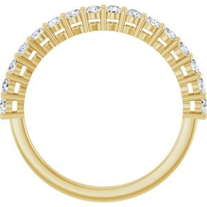 14K Yellow Gold Round 2 Mm Polished 1/2 Ctw Lab-Grown Diamond Anniversary Band Size 7