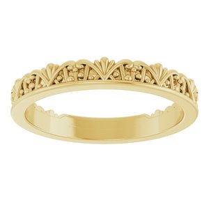 14K Yellow Gold Polished Stackable Crown Ring Size 7