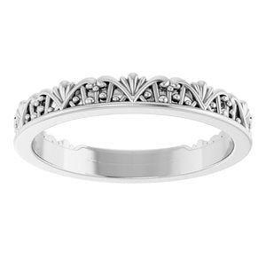 Sterling Silver Polished Stackable Crown Ring Size 7