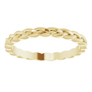 14K Yellow Or White Or Rose Gold Or Sterling Silver 2 Mm Polished Woven Band