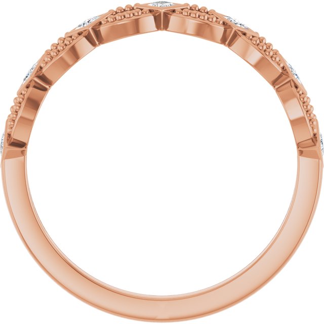 14K White Or Rose Gold Square 1.5 X 1.5 Mm Polished 1/6 Ctw Natural Diamond Stackable Ring, Size 7