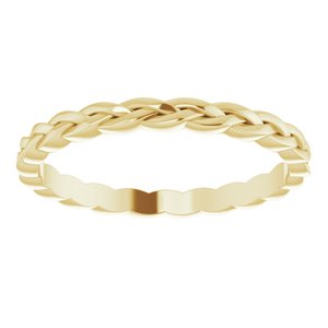 14K Yellow Or White Or Rose Gold Or Sterling Silver 2 Mm Polished Woven Band