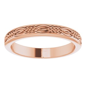 14K Rose Gold Celtic-Inspired Band Size 7