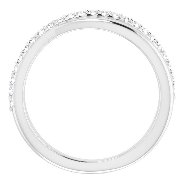 14K White Or Yellow Or Rose Gold Round 1.3 Mm Polished 1/5 Ctw Natural Diamond Criss-Cross Ring, Size 7