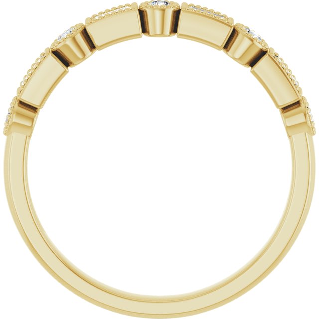 14K Yellow Gold Straight Baguette 2.75 X 1.25 Mm Polished 1/4 Ctw Natural Diamond Anniversary Band, Size 7