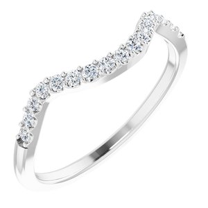 14K White Gold Round 6.5 Mm Si2, H+ :: 1/5 Ctw Polished 1/5 Ctw Natural Diamond Matching Band Size 7