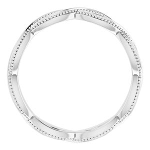 Platinum 4.55 Mm Polished Infinity-Inspired Milgrain Band Size 6.5