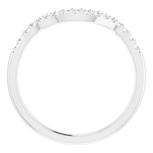 14K White Gold Round 6.5 Mm Si2, H+ :: 1/5 Ctw Polished 1/5 Ctw Natural Diamond Matching Band Size 7