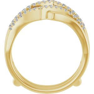 14K Yellow Gold Round H+ Si 1/4 Ctw Natural Diamond Ring Guard Size 7
