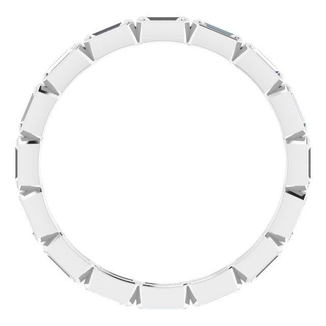 14K White Or Rose Gold Straight Baguette 3 X 1.25 Mm Si2-Si3, Ghi Polished 1/2 Ctw Natural Diamond Eternity Band