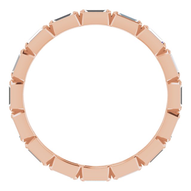 14K White Or Rose Gold Straight Baguette 3 X 1.25 Mm Si2-Si3, Ghi Polished 1/2 Ctw Natural Diamond Eternity Band