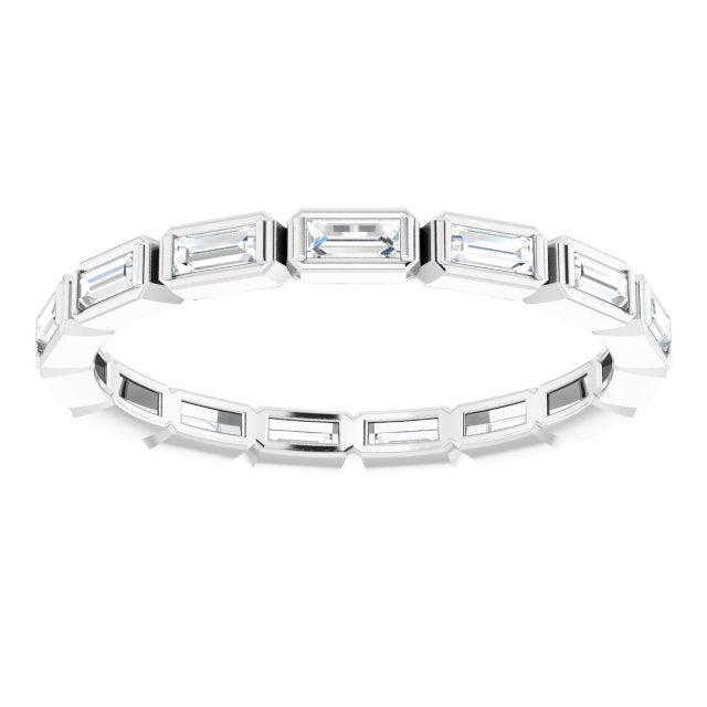 14K White Or Rose Gold Straight Baguette 3 X 1.25 Mm Si2-Si3, Ghi Polished 1/2 Ctw Natural Diamond Eternity Band