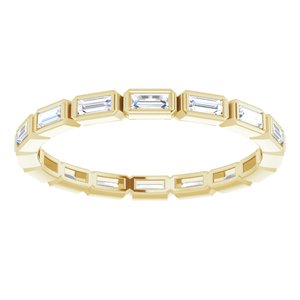 14K Yellow Gold Straight Baguette 3 X 1.25 Mm Ghi Si2-Si3 1/2 Ctw Natural Diamond Eternity Band Size 8