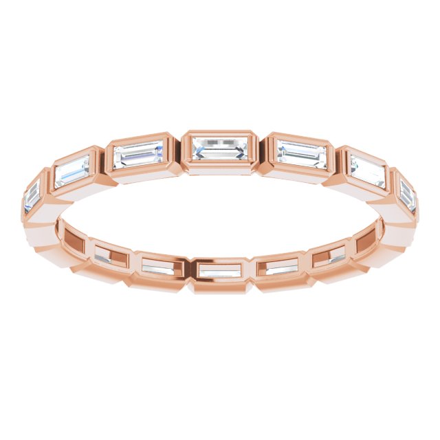 14K White Or Rose Gold Straight Baguette 3 X 1.25 Mm Si2-Si3, Ghi Polished 1/2 Ctw Natural Diamond Eternity Band
