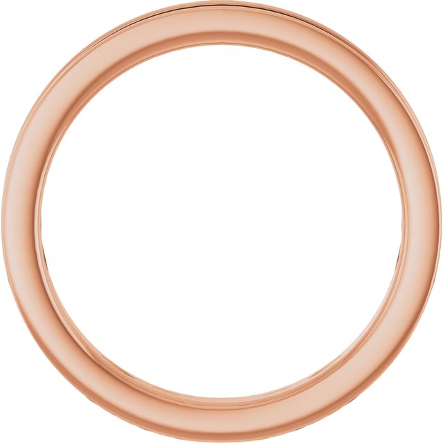 14K Rose Gold Straight Baguette 2.5 X 1.5 Mm Polished 3/8 Ctw Natural Diamond Channel-Set Anniversary Band, Size 7