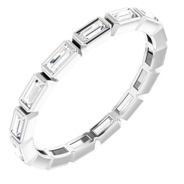 14K White Or Rose Gold Straight Baguette 3 X 1.25 Mm Si2-Si3, Ghi Polished 1/2 Ctw Natural Diamond Eternity Band