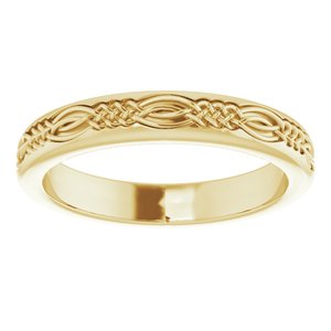 14K Yellow Gold Celtic-Inspired Band Size 5.5