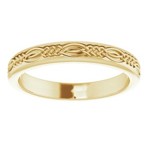 14K Yellow Gold Celtic-Inspired Band Size 7.5
