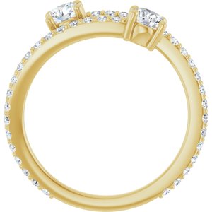 14K Yellow Gold Lab-Grown Diamond Round 4.1 Mm Lab-Grown Diamond Polished 7/8 Ctw Lab-Grown Diamond Ring Size 7