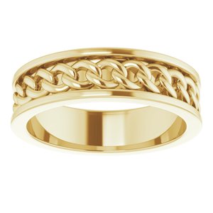14K Yellow Gold Link Design Band Size 9