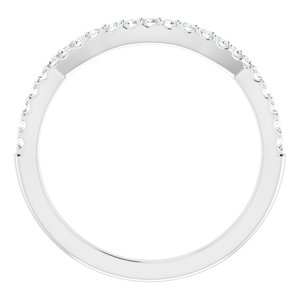 14K White Gold Set Natural Diamond Round 6.5 Mm Si2, H+ :: 1/4 Ctw Polished 1/4 Ctw Natural Diamond Matching Band Size 7